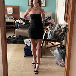 Meshki Black Strapless Bodycon Dress
